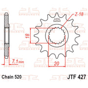 JT Sprockets Front Sprocket - JTF427.13 - 520 Pitch