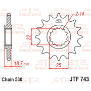 JT Sprockets Front Sprocket - JTF743.14- 530 Pitch