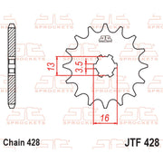 JT Sprockets Front Sprocket - JTF428.15 - 428 Pitch