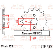JT Sprockets Front Sprocket - JTF425.12 - 428 Pitch
