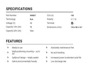 BS Battery Factory charged - BS-BB12AL-A2 SLA