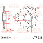 JT Sprockets Front Sprocket - JTF339.18 - 530 Pitch