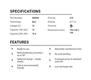 BS Battery Factory charged - BS-BT14B-4 SLA
