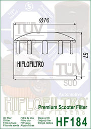 Hiflofiltro Premium Oil Filter - HF184