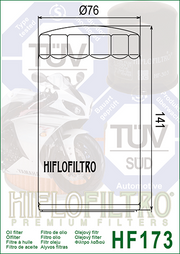 HifloFiltro Premium Oil Filter - HF173C - Chrome