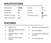 BS Battery Factory charged - BS-BTX12 SLA