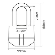Oxford Boss Alarm 16mm Padlock Black - LK484
