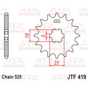 JT Sprockets Front Sprocket - JTF419.14 - 525 Pitch