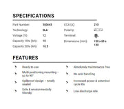BS Battery Factory charged - BS-BT12B-4 SLA