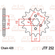 JT Sprockets Front Sprocket - JTF252.15 - 420 Pitch