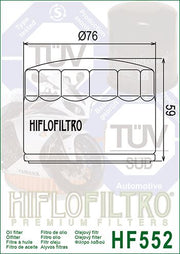 Hiflofiltro Premium Oil Filter - HF552