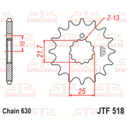 JT Sprockets Front Sprocket - JTF518.15 - 630 Pitch