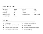 BS Battery Factory charged - BS-BB7A SLA