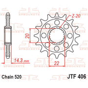 JT Sprockets Front Sprocket - JTF406.15 - 520 Pitch