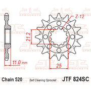 JT Sprockets Self Cleaning Lightweight Front Sprocket - JTF824.13SC - 520 Pitch