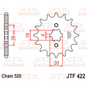 FRONT SPROCKET - JTF422.17 - 520 Pitch