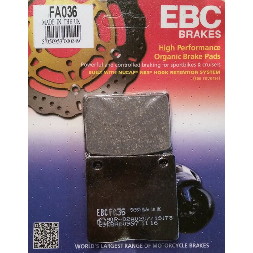 EBC Brakes Motorcycles Organic Brake Pad -  FA036