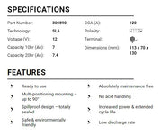 BS Battery Factory charged - BS-BTZ8V SLA
