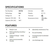 BS Battery Factory charged - BS-BB14L-A2/B2 SLA