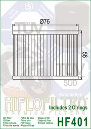 HifloFiltro Premium Oil Filter - HF401