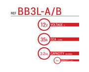 BS Battery Factory charged - BS-BB3L-B SLA