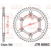 JT Sprocket Self Cleaning Lightweight Rear Sprocket - JTR808.50SC