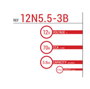 BS Battery Factory charged - BS-12N5.5-3B SLA