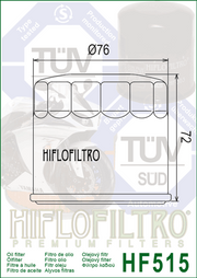HifloFiltro Premium Oil Filter - HF515