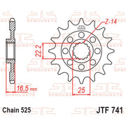 JT Sprockets Rubber Cushioned Front Sprocket - JTF741.15RB- 525 Pitch