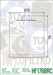 Hiflo Filtro Oil filter - HF176BRC