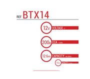 BS Battery Factory charged - BS-BTX14L SLA - thebikeguys