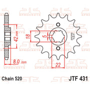 JT Sprockets Front Sprocket - JTF431.11 - 520 Pitch