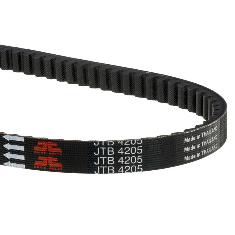 Bando JT Sprockets Premium Drive Belt JTB4208, black rubber belt with textured surface for industrial machinery, close-up view
