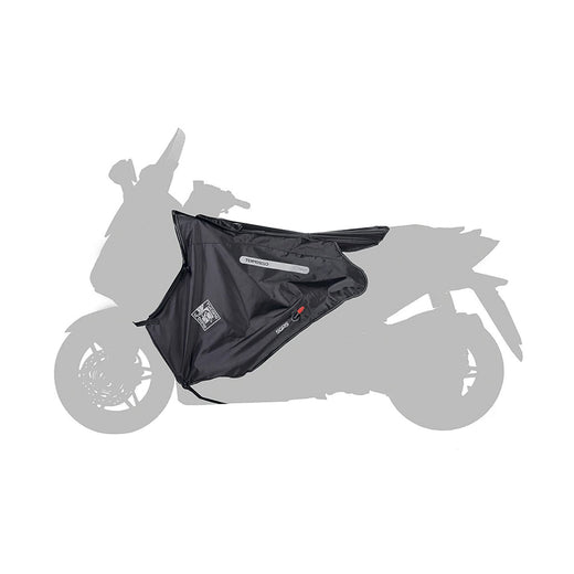Black TERMOSCUD® R089 leg cover by Tucano Urbano, designed to protect motorcycle legs from weather conditions.