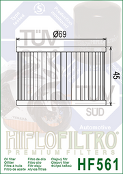 HifloFiltro Premium Oil Filter - HF561