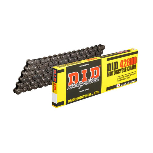 D.I.D Chains HD Steel Small Bike Drive Chain 428 Pitch, 100 links with spring link for 125cc max engines.