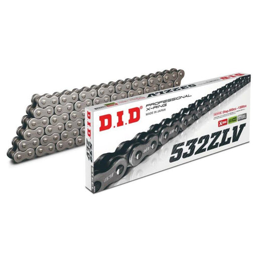 D.I.D Chains 530 Pitch ZLV Steel Street Super X-Ring Drive Chain with 114 links and rivet link for 1200cc motorcycles