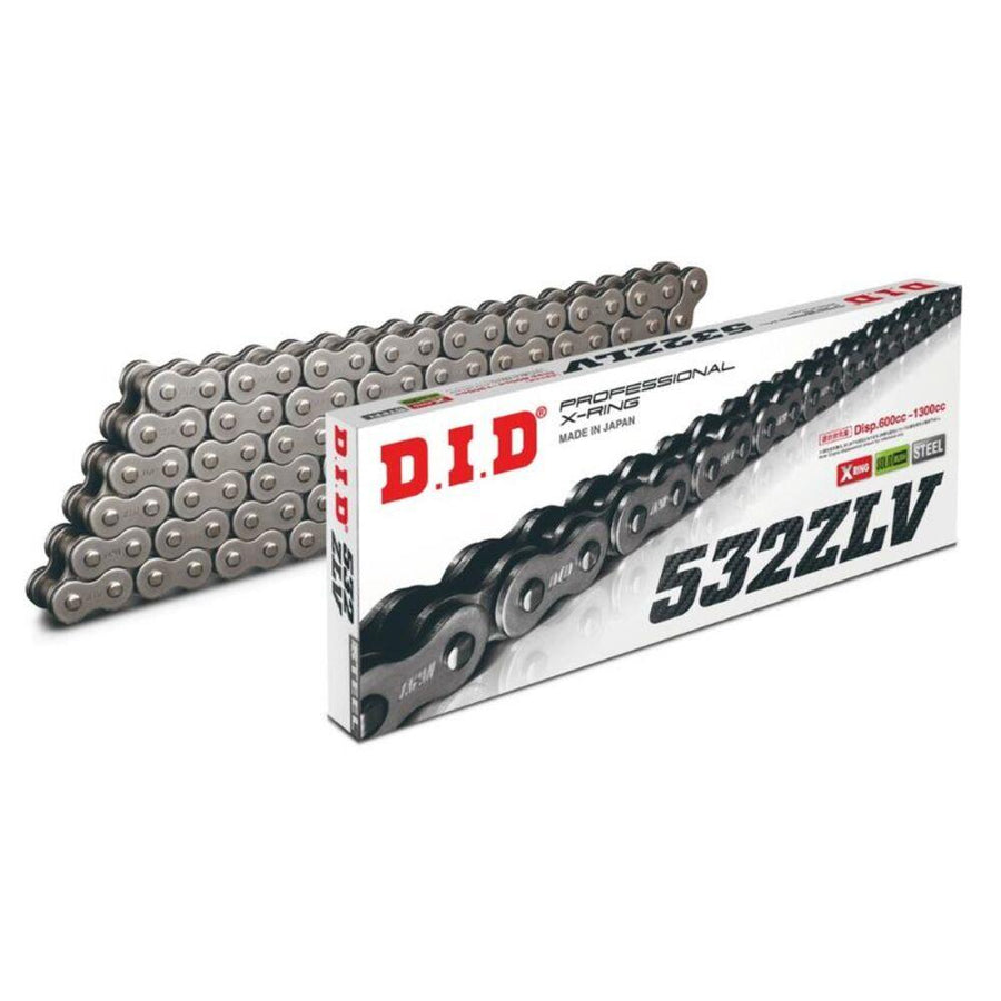 DID  530 Pitch  "ZLV" Steel Street Super X-Ring  Drive Chain 114 Links Rivet Link 1200cc Max