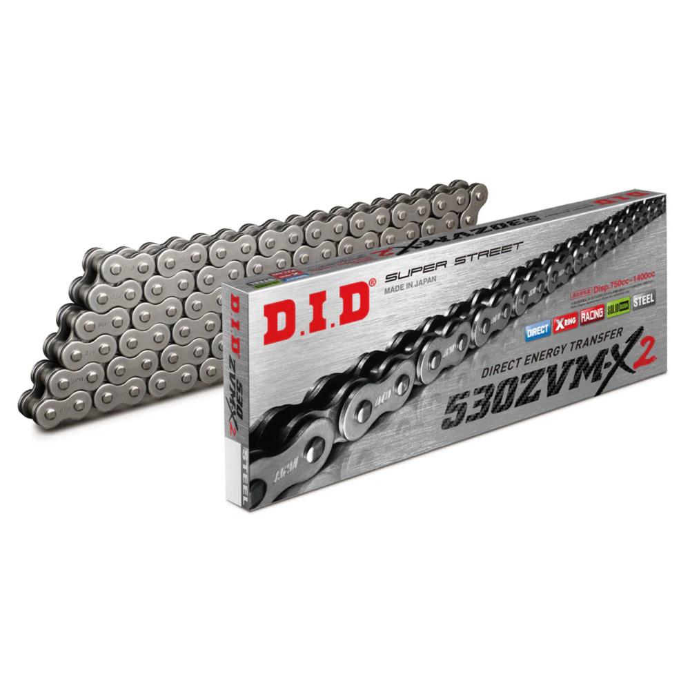 D.I.D Chains 530 Pitch ZVMX Steel Street Super X-Ring Drive Chain with 74 links and rivet link for 1400cc max engines
