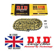 D.I.D 420 Pitch Gold and Black Small Bikes Drive Chain with 84 links and spring link for 80cc max engines