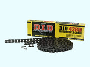 D.I.D 428 Pitch Steel Small Bike Drive Chain with 138 links and spring link for 125cc max engines, durable motorcycle chain.