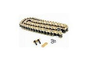 D.I.D 428 Pitch VX gold and black street ATV drive chain with 130 links, X-ring design, clip and press-fit links for 350cc max
