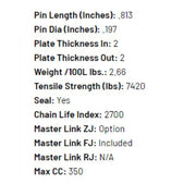 D.I.D 428 Pitch VX Gold and Black ATV and street bike drive chain with 146 links, clip and press-fit links for 350cc max engines.