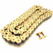 D.I.D 520 Pitch VX3 Gold and Black ATV and street bike drive chain with 120 links, clip and press-fit link for 800cc max engines.
