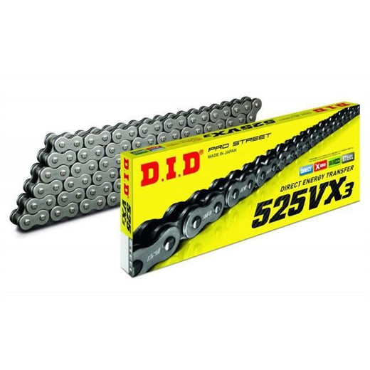 DID  525 Pitch  "VX" Steel Street Pro X-Ring Drive chain 114 Links Rivet Link 1000cc MAX
