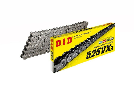 DID  525 Pitch  "VX" Steel Street Pro X-Ring Drive chain 120 Links Rivet Link 1000cc MAX