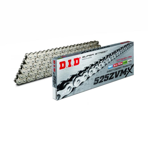 DID  525 Pitch  "ZVMX" Steel Street Super X-Ring  Drive Chain 128 Links Rivet Link 1300cc Max