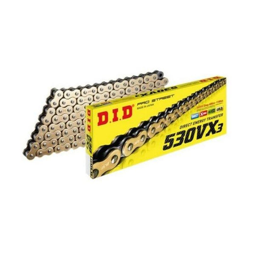 DID  530 Pitch  "VX" Gold & Black Street Pro X-Ring Drive chain 122 Links Rivet Link 1100cc MAX