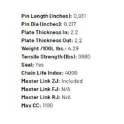 D.I.D 530 Pitch VX Steel Street Pro X-Ring Drive Chain with 106 links and rivet link for 1100cc motorcycles