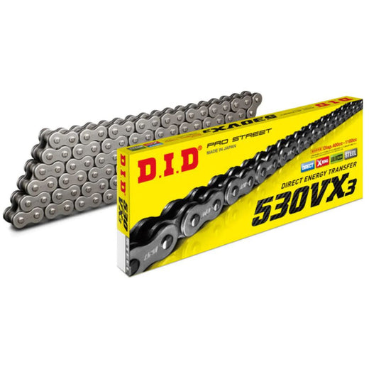 DID  530 Pitch  "VX" Steel Street Pro X-Ring Drive chain 114 Links Rivet Link 1100cc MAX
